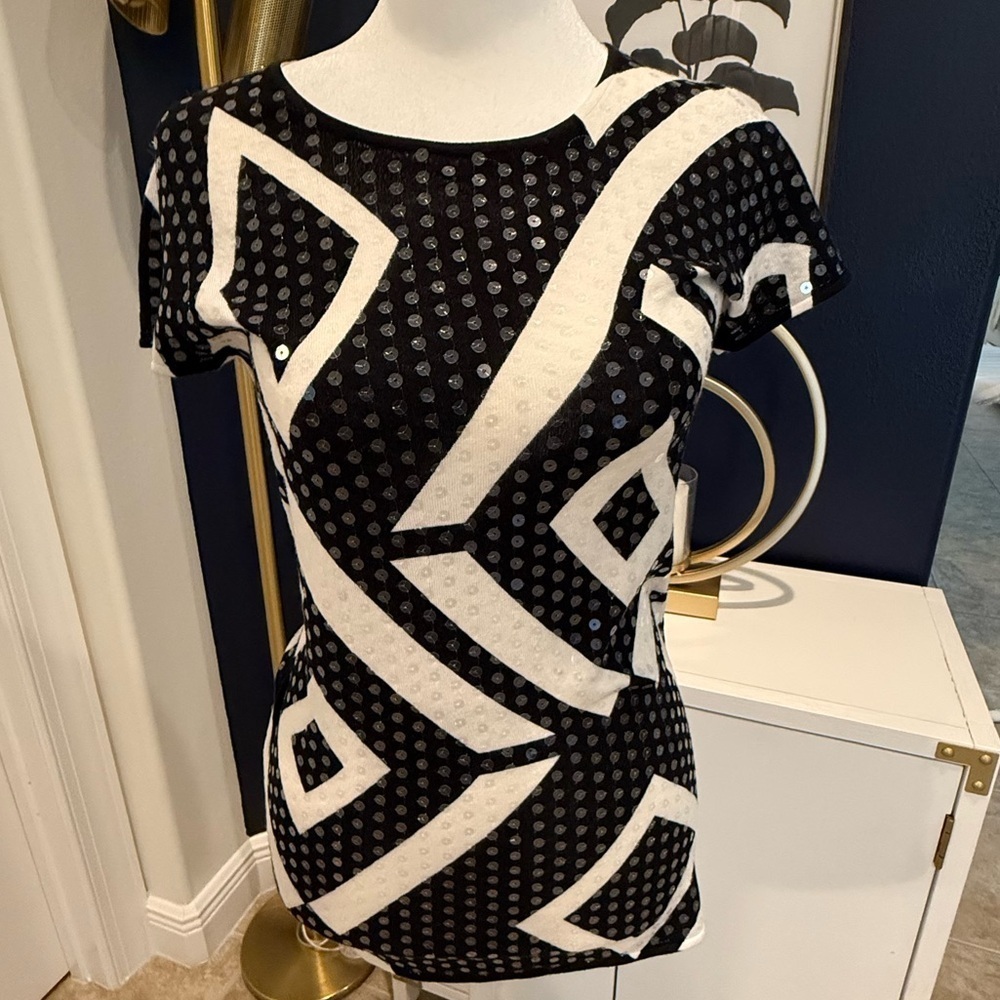 INC short sleeve sequined sweater top in size small